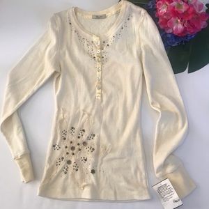 ‼️Miss Me Vanilla Henley Size Small‼️